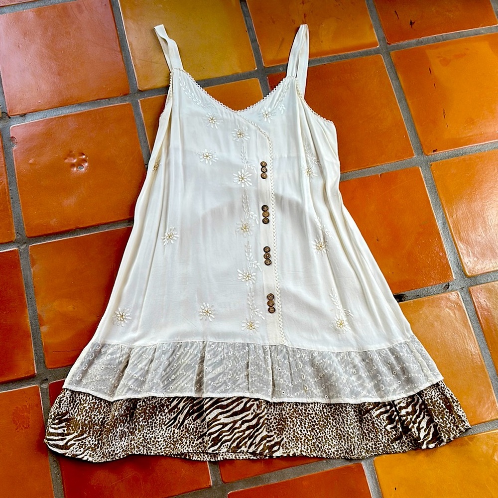 Raya Sun Cream and Tan Summer Dress